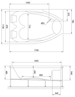 Гидромассажная ванна Royal Bath Shakespeare Comfort 170x110см левая белый RB652100CM-L