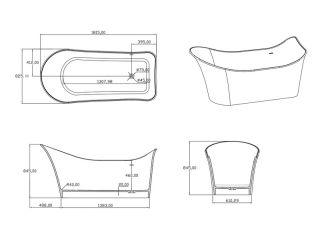 Ванна из искусственного камня Timo Juta JUTA1815 180x85 см белый