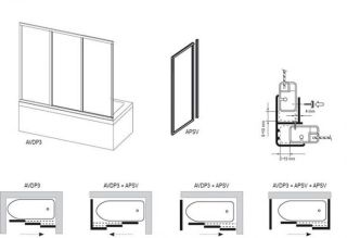 Шторка на ванну Ravak Supernova AVDP3-170 40VV010241 Rain профиль белый