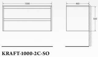 Тумба подвесная под раковину BelBagno KRAFT-1000-2C-SO-RNN
