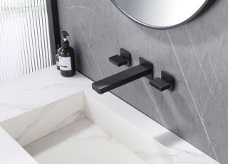 Встраиваемый смеситель для раковины ABBER Daheim AF82122B чёрный матовый