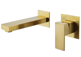 Встраиваемый смеситель для раковины ABBER Daheim матовое золото AF8212G