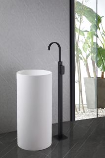 Напольный смеситель для раковины ABBER Wasserfall AF8640B чёрный матовый