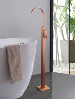 Напольный смеситель для раковины ABBER Wasserfall AF8640MRG розовое золото матовое