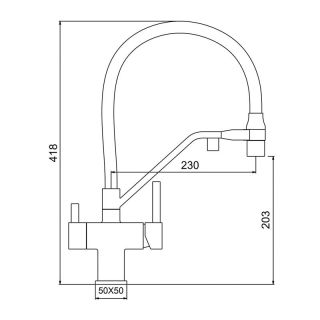 Смеситель для кухни Gappo G4395-60 с подключением фильтра питьевой воды и гибким изливом хром/чёрный