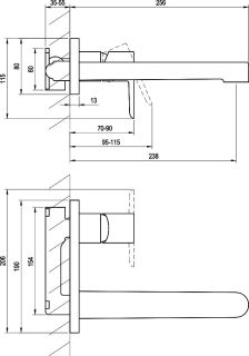 Смеситель для раковины Ravak Puri X070184 черный матовый