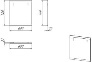 Зеркало Stella Polar Эвита 60см тёмно-серый SP-00001057