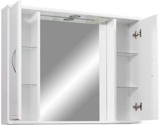 Зеркало-шкаф с подсветкой Stella Polar Концепт 80см белый SP-00000059