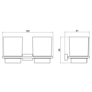 Стакан для зубных щёток двойной Timo Torne 43034/00 хром