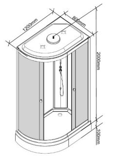 Душевая кабина Parly EC1231L 120x80см матовый хром