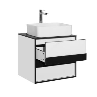 Тумба с раковиной STYLE LINE ЛС-000010040  "Амстердам 60" со столешницей, белый матовый