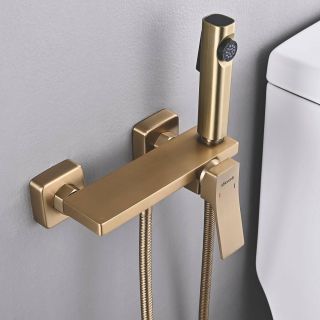 Гигиенический душ со смесителем Shevanik S6105G-1 золотой сатин