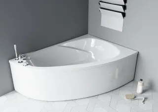 Ванна из искусственного камня Astra-Form Тиора 01010028 правая 155x105 см белый глянец