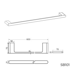 Полотенцедержатель Knotlor SB101BL, черный