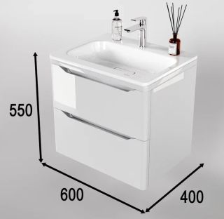 Тумба под раковину Style Line Марелла 60 Люкс Plus СС-00002405 60см белый глянец