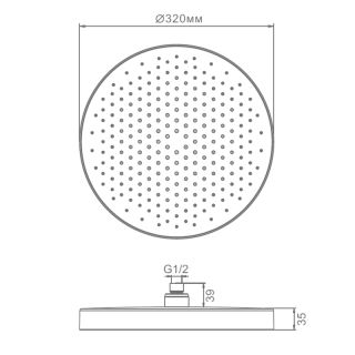 Верхний душ Raglo R452.09.03 золотой сатин