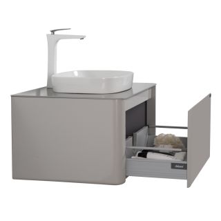 Тумба с раковиной Black&White Universe 915800 80 см светло-серый