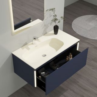 Тумба с раковиной Black&White Universe 9451000 100 см синий