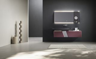 Комплект мебели для ванной Black&White Gravity V-2438 Unihopper drawers Steel no-hole mirror LED Anti-fog