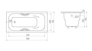 Ванна чугунная Goldman Donni DN15075 150x75см с ножками