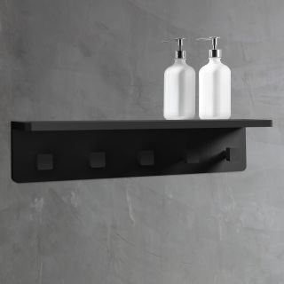 Вешалка с полкой ABBER Stein AS1651MB 45см чёрный матовый