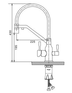 Смеситель для кухни Raglo R81.62.03 с подключением фильтра золотой сатин