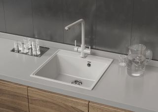 Смеситель для кухни Ulgran Quartz UQ-016-07 с дополнительным краном для питьевой воды уголь