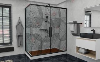 Душевой уголок AvaCan FB2 170-190 + SB80 чёрный