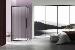 Душевой уголок Vincea Slim-N VSS-4SN8010CLB, 1000*800, черный, стекло прозрачное