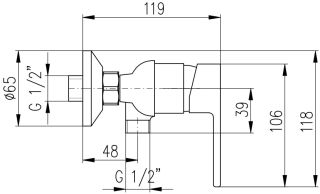 Смеситель для душа Rav Slezak Vltava VT481.5CB Белый глянец Хром