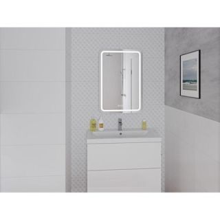 Зеркало Cersanit Design Pro KN-LU-LED050*55-p-Os 55x80 см с часами и антизапотевателем