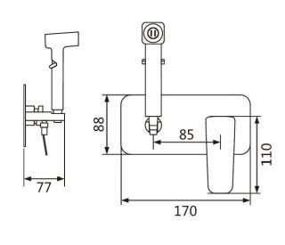 Гигиенический душ со смесителем Shevanik S9905C белый
