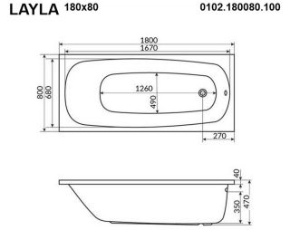 Гидромассажная ванна Whitecross Layla 0102.180080.100.NANO.CR 180x80см Nano хром