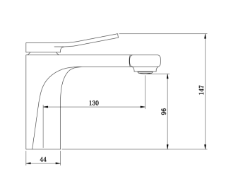 Смеситель для раковины Bronze de Luxe Element EL02XGB, матовое золото