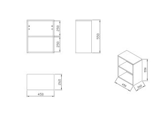 Ravak Шкаф боковой SB Natural 450 открытый белый