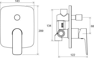Смеситель Ravak Classic-CL 061.00 X070086 для душа с внутренней частью