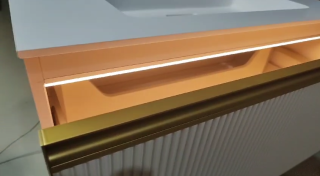 Тумба под раковину Armadi Art Quatro 790-M1-100-L-RIB-A-LED 100 см с подсветкой серый/антрацит