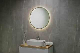 Зеркало с подсветкой ArtMax Asti AM-Ast-800-DS-FNC-Gold 80 см золото