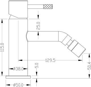 Смеситель для биде Boheme Uno 466-NB никель брашированный