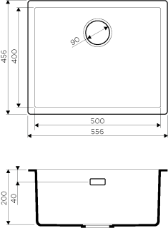 Мойка кухонная Omoikiri Yamakawa 55-U/I-GB Artceramic/графит