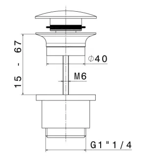 Донный клапан для раковины Kerama Marazzi Ole 230KM.01.093 чёрный матовый
