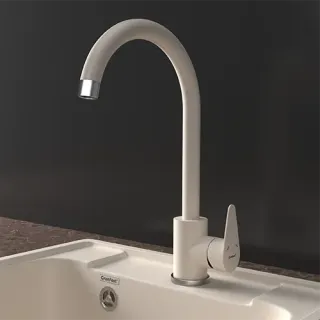 Смеситель для кухни GranFest  URBAN Z-5412 белый