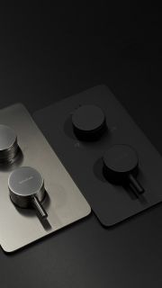 Встраиваемый смеситель для душа Boheme Cell 134-3-B 3-х проходной термостатический чёрный