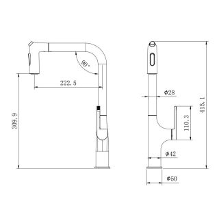 Смеситель для кухни Kohr Aodi 1LP560201GA серый